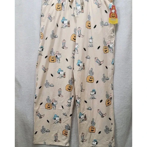 Peanuts Berkshire Snoopy Unisex Lounge Pants XL Rodeo Western Cowboy Halloween - Picture 4 of 10